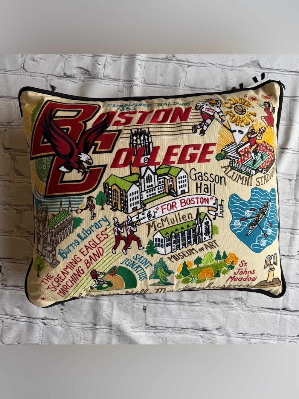 Boston College CatStudio Embroidered Pillow Decorative Throw Gift New Collegiate